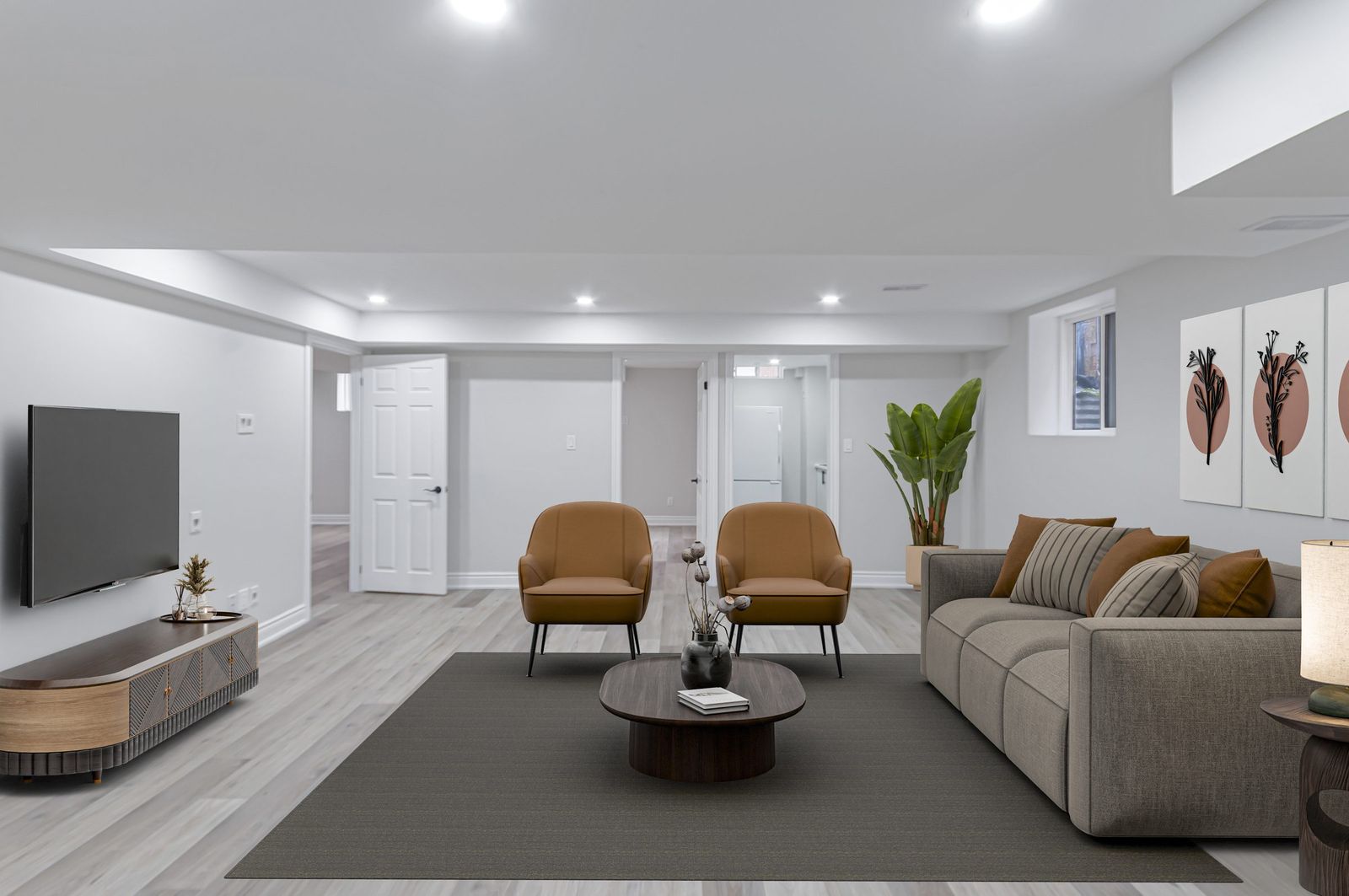 Virtually staged living room in a York Region listing